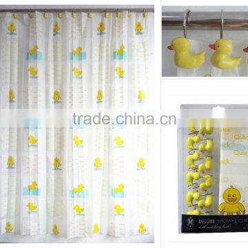 Yellow Duck Design FABRIC 72x72 Shower Curtain;hot Sale and Fashion Shower Curtains photo-2