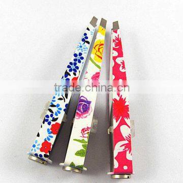 China new product colorful eyebrow tweezer with led light