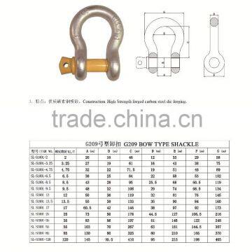 hot dip galvanized alloy steel bow shackle