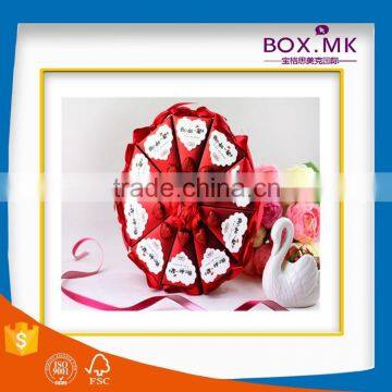 Luxury Customized High Quality Fashion Design Ribbon Red Wedding Favor Gift Box