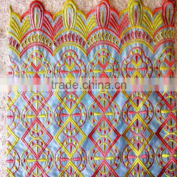 China supplier Colored rhombus design emboridery fabric with reasonable price