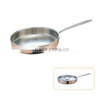 Stainless Steel camp Three Layer Single Ears Copper Frying pan