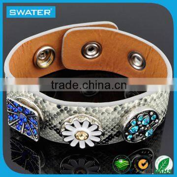 Snap Button Jewelry Leather Bracelet Wide Leather Bracelet Jewelry