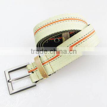 fashion women belt single eyelet webbing belt with metal buckle