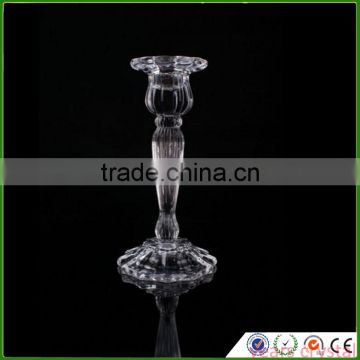 Years Crystal Taper Glass Candle Holder 7 inch height