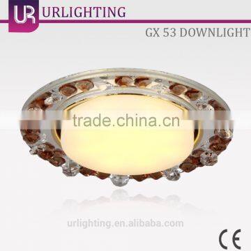 6W GX 53 Glass Chrome Ceiling Downlight Tea Chrome