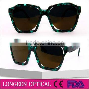 G6398 Green Tortoise Hexagonal Frame Fancy Party Sunglasses