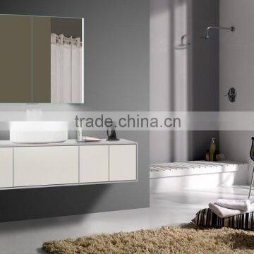 Modern bathroom mirror cabinet with led bottom illuminated lights