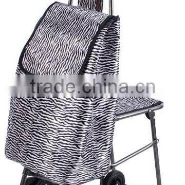 Satin Fabric Shopping Trolley With Chair