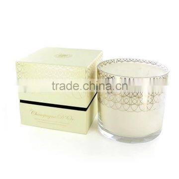 Champagne Fancy Design Aroma Pure Soy Wax Candle in glass jar