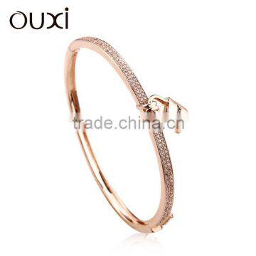 2016 OUXI Fashionable Girls Love Lock Zircon Braceletes 50048-2
