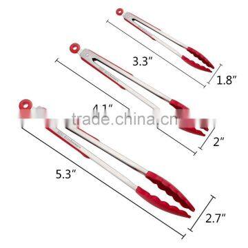 Home & Garden Silicone Laser Logo Handle Stainless Steel 304 BBQ Tong
