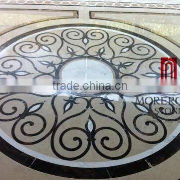 Home Decor Waterjet Cut Marble Floor/Wall Medallion custom to size ceramic Back