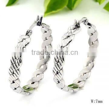 SRE3007 Most Selling Products Silver Open Weave Endless Hoop Earrings Stainless Steel Earrings