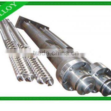 parallel twin screw barrel and screw elments for plastic extruder