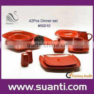 Red Ceramic Tableware