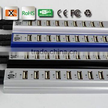 Wholesale Durable 10 Port Hi-Speed USB 2.0 Hub Splitter US Adapter AC Power For PC Laptop 3 Colors photo-5