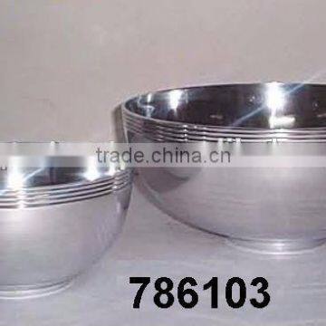 Hand Casted Aluminium Metal Fruit Candy Bowl Shiny Mirror Polish