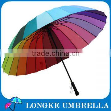 high quality 24K auto open rainbow straight umbrella