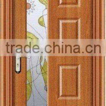 pvc wooden with glass interior door