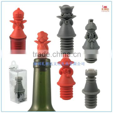 Promotional Gifts Novelty reusable silicone wine stopper, red wine bottle plug