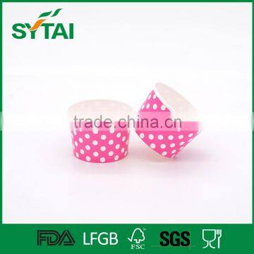 Eco-friendly Disposable Custom Pattern Pink Paper Ice Cream Cups