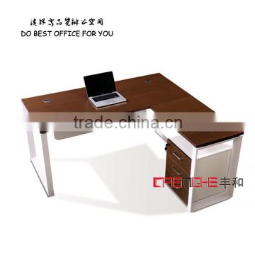 Metal frame wooden office table, melamine office desk for china office furniture