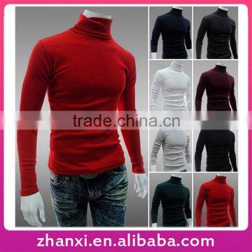 Winter Sport Casual Long Sleeve High Neck Knitting Tee Mens Pullover Sweater