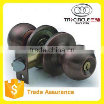 Tri-Circle Three Lever Tubular Knob Office Lock For Entrance Kwikset Schlage 3871AB photo-3