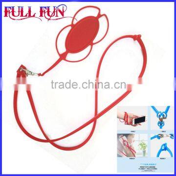 FFA-080 YIWU Fullfun silicone customized logo handphone use cheap neck silicone lanyard