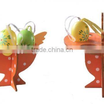 Easter Wooden hen eggs holder decoration easter wooden colorful eggs plate on desk gifts for home decoration