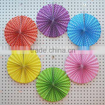 12" Wedding decorations hanging paper fan 6 pieces set