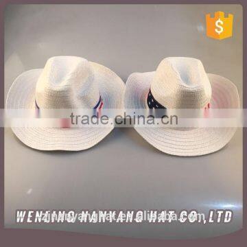 New Arrival Paper Straw Cowboy Hat Customized Ribbon Decoration England Style Hats