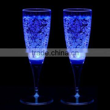 plastic Liquid active led champagne glass 7colors Light Up Champagne Flute