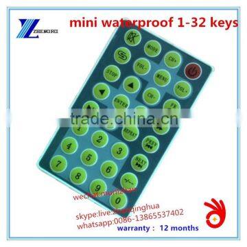 Customize NECC code/ RC5 Protocol 32 Keys Mini Waterproof ir remote control for Audio/Video with CR2025 Button battery