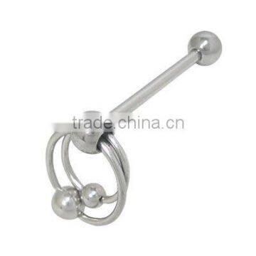 Solid Surgical Steel Door Knocker Barbell Tongue Ring Body Jewelry Piercing