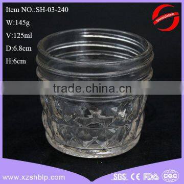 High quality mini glass jar for jam with metal lid