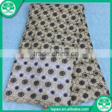 2016 High Quality Embroidery Tulle Lace,french Lace Fabric With Double Color photo-3