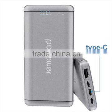 Li-polymer extral portable power bank with type c fast charging 2.0 USB for all mobile phone