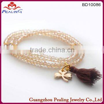 2015 hot sell Glass Crystal bead tassle Bracelet