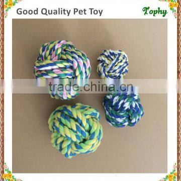 Pet premium mixing color soft cotton rope dog toy dog fetch ball with different size