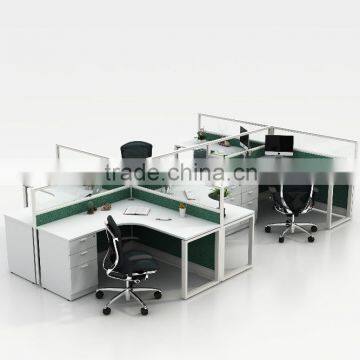 Hot sale modern 6 person L shape office workstation cubicle(C-series)