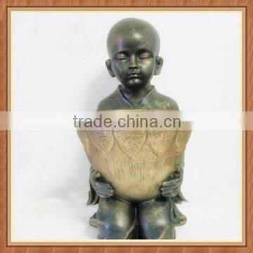 Resin Smiling Sitting Monk Craft for Home Decoration