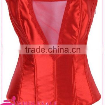 Pretty women cheap Red waist training Sexy corsets with lace front