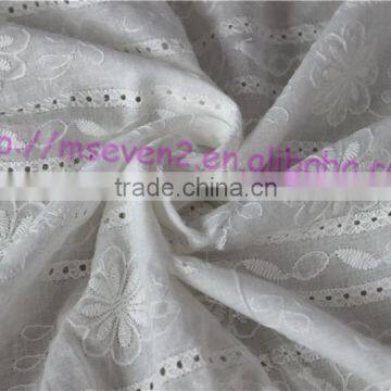 100% Cotton Combed Flower Fabric With Lace Embroidered Lace Fabric China photo-3