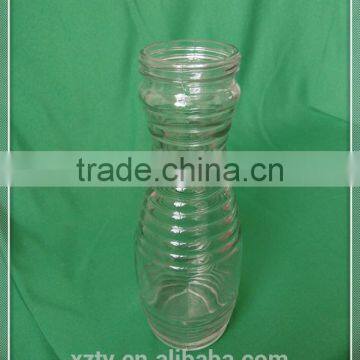 256.2 mm tall glass vase with press-off design for wedding or household decoration