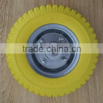 wholesale hot sale durable small size metal rim PU wheel