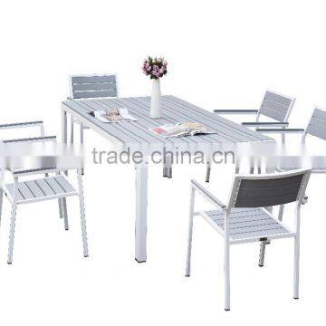 CH-T028,CH-224 powder coated aluminumdining table and chair, wood dining table sets