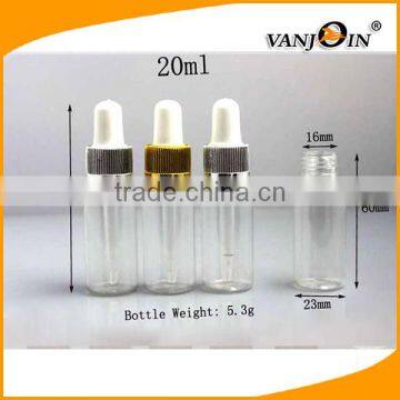 20ML Clear Plastic Essential Oil Bottle Plastic Head Dropper Bottle with childproof cap