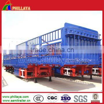 12 wheels 3 axles High Wall Rail Fence Cargo aluminium box trailer for bulk transportation